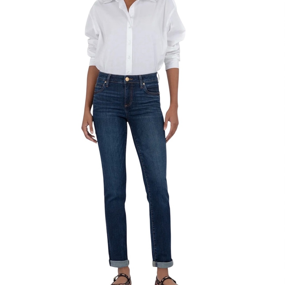 Women's KUT from the Kloth Straight Leg Catherine Boyfriend Blue Jeans